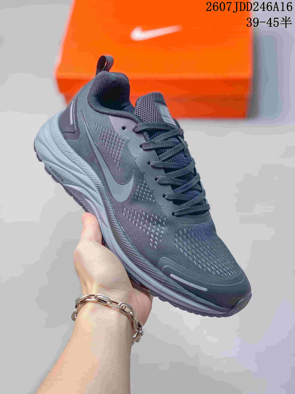 Nike Zoom Pegasus 9X Running Sneakers in Dark Gray CZ6720-001 - product image from the listing.