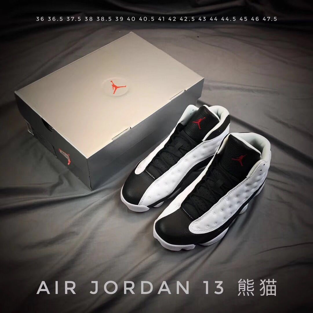 Air Jordan 13 He Got Game Sneakers in Black White Red - product image from the listing.
