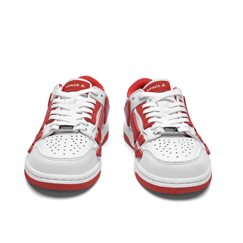 Low-Top Sneakers in White and Red MFS003-124 - product image from the listing.