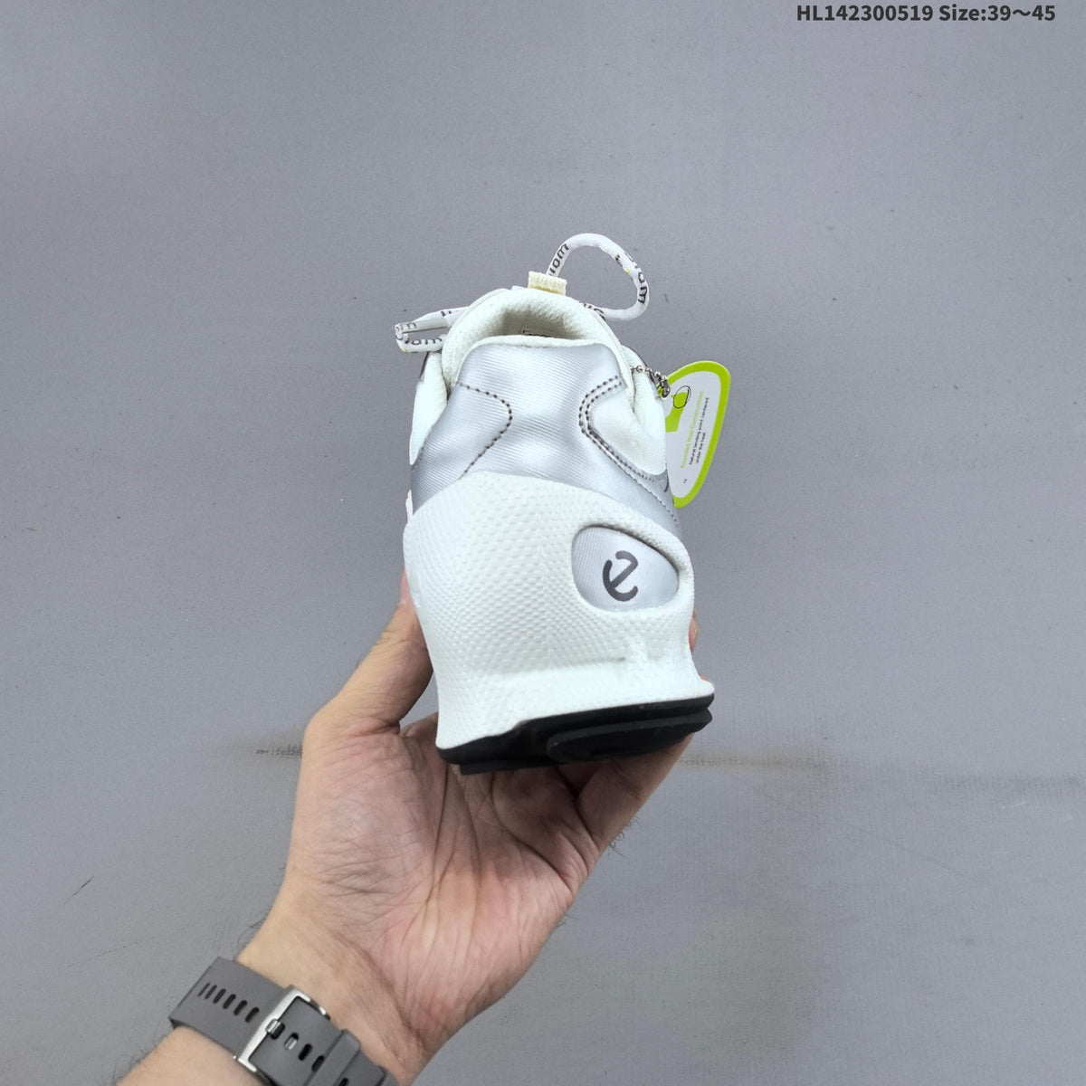 ECCO Biom C-Trail Low-Top Sneakers, in White and Silver - product image from the listing.