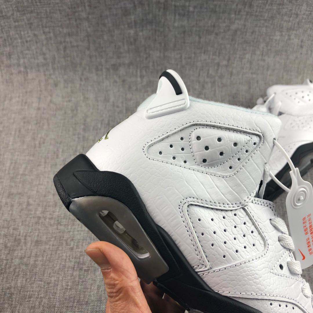 Air Jordan 6 Alligator White Black Sneakers - product image from the listing.