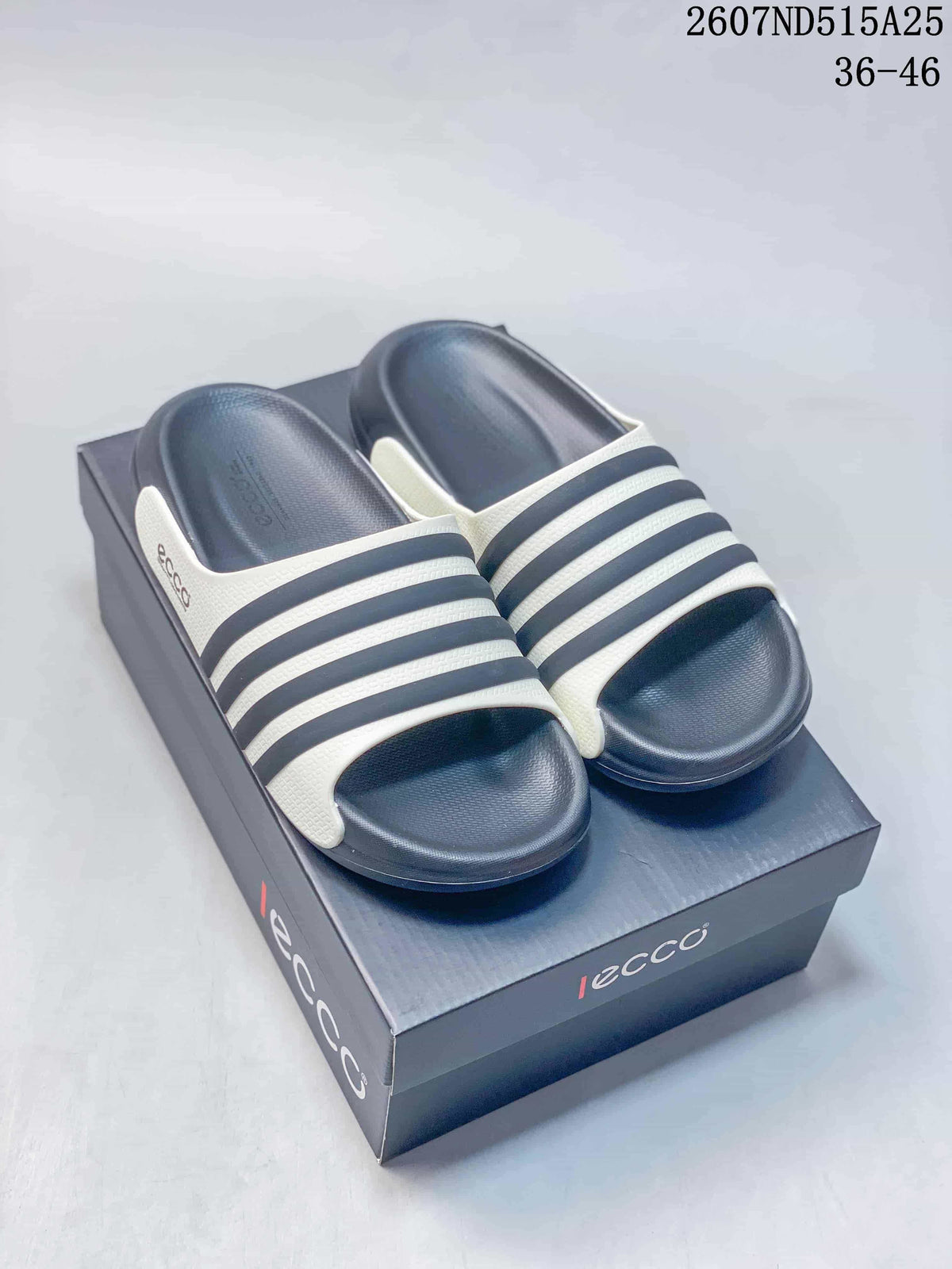 Men's ECCO Slide Sandals Navy and White 2607ND515A25 - product image from the listing.