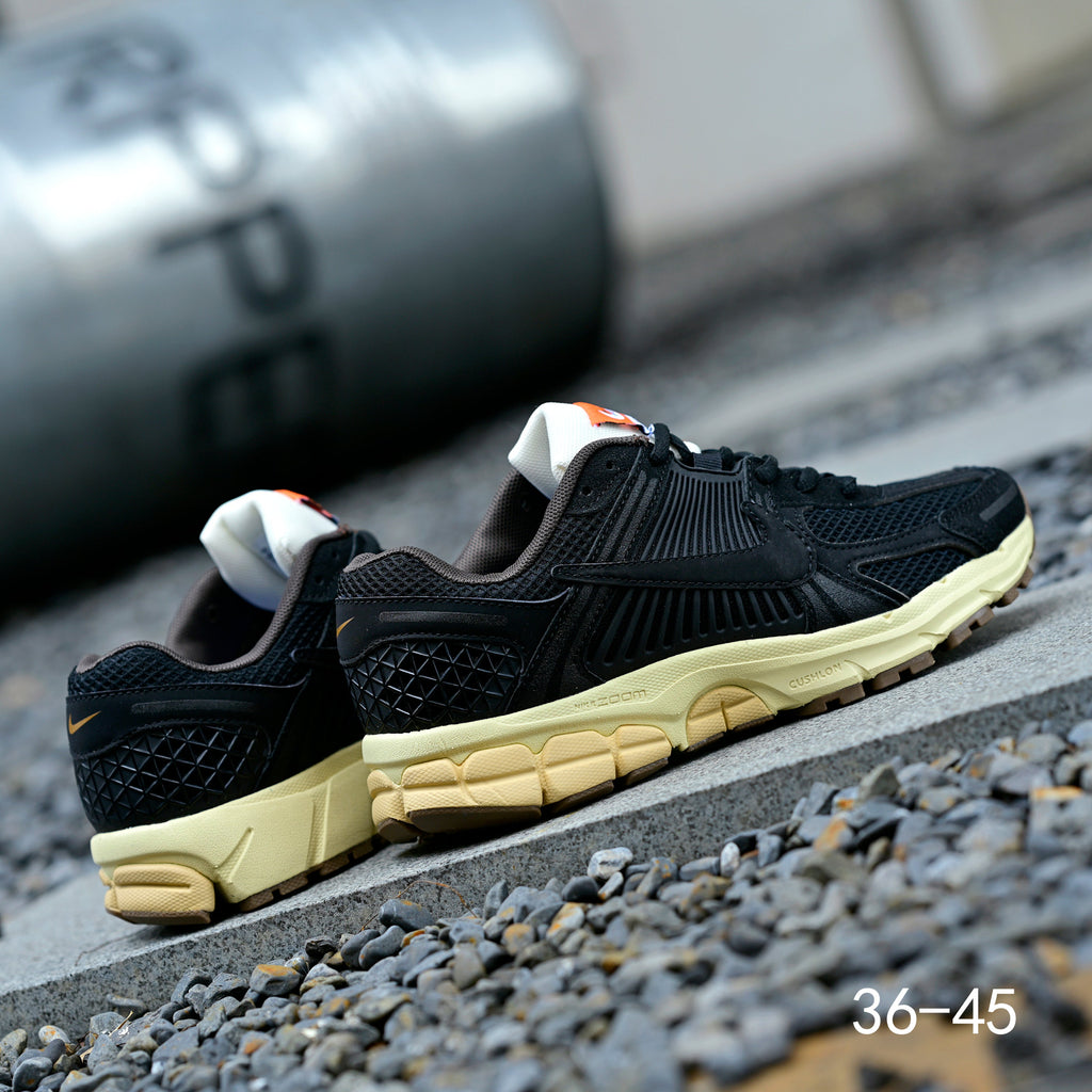 Black and Cream Nike Air Zoom Vomero 5 Sneakers - product image from the listing.