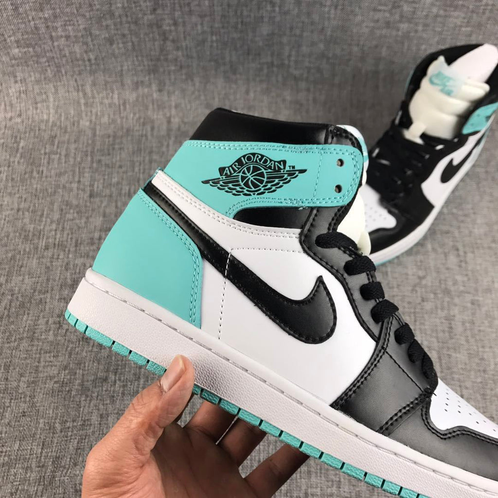 Air Jordan 1 High Mint Green Black White Sneakers - product image from the listing.
