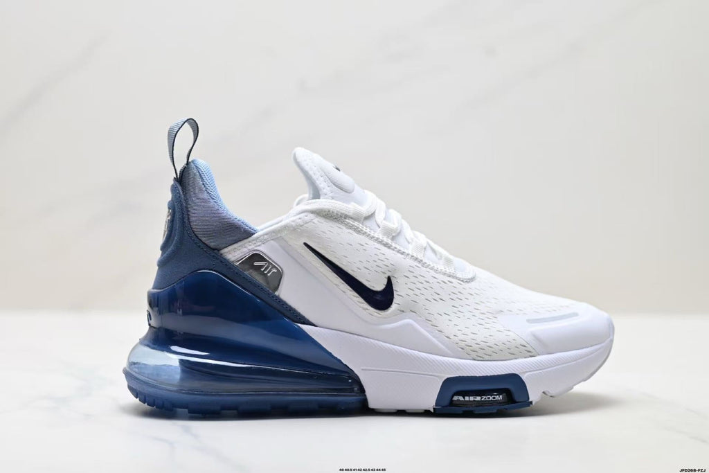 Nike Air Max 270 Sneakers in White and Deep Blue - product image from the listing.