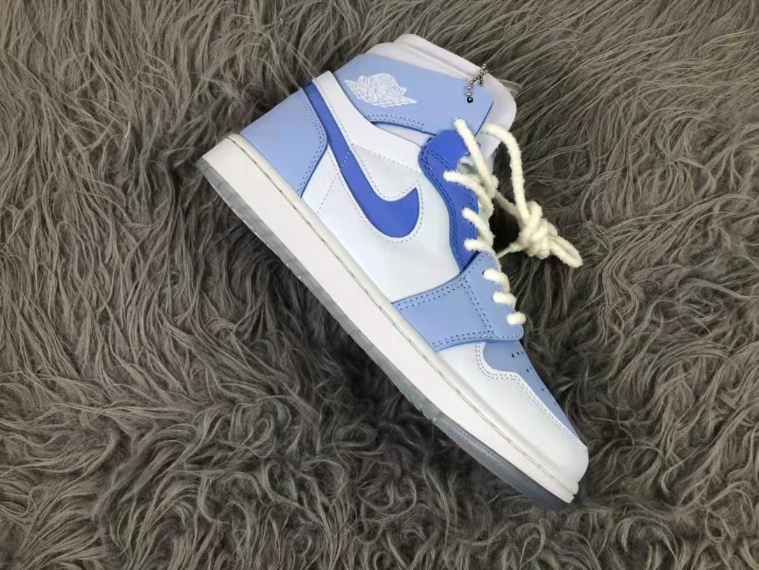 Air Jordan 1 Zoom CMFT High-Top Sneakers Blue White - product image from the listing.