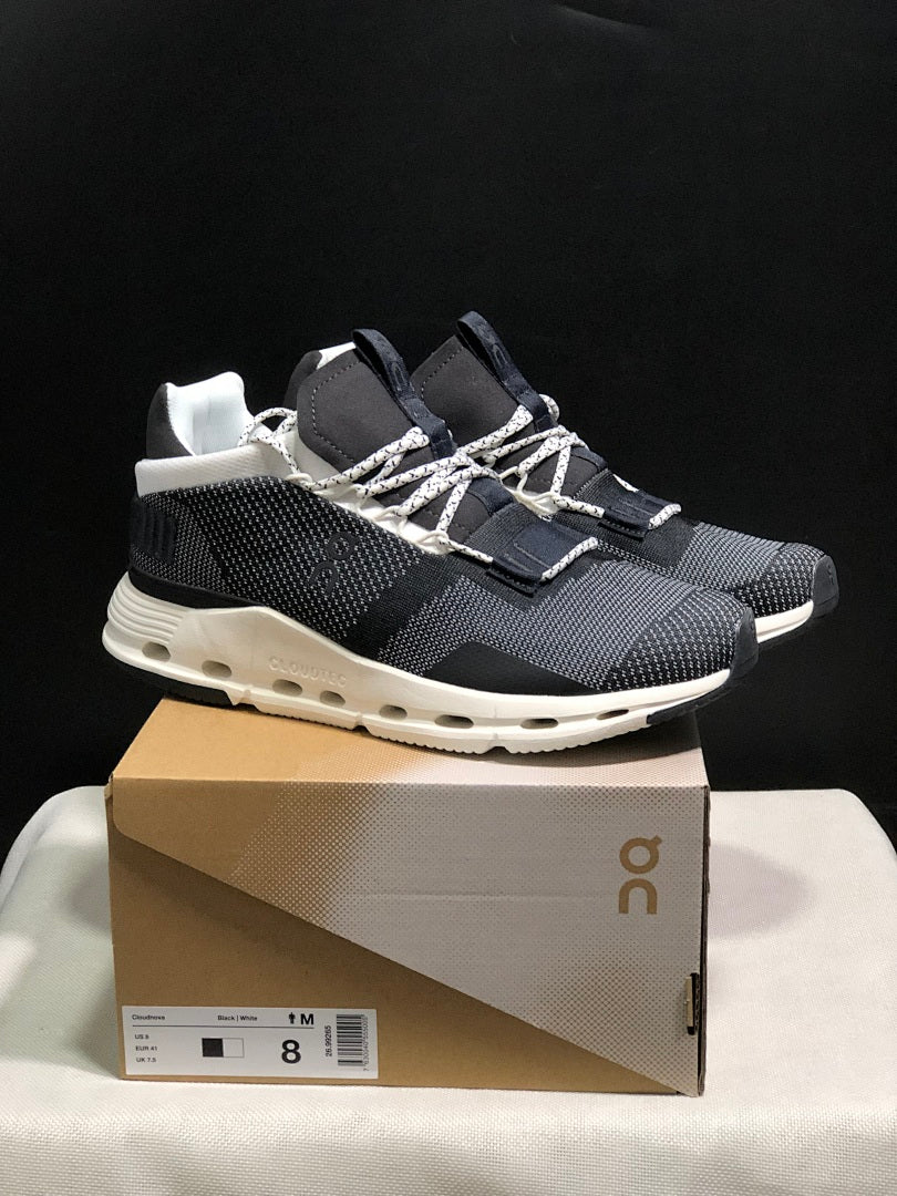 Black and White On Cloudnova 1 Sneakers - product image from the listing.