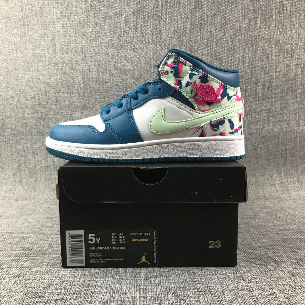Air Jordan 1 Mid Hawaii High-Top Sneakers in Multicolor - product image from the listing.