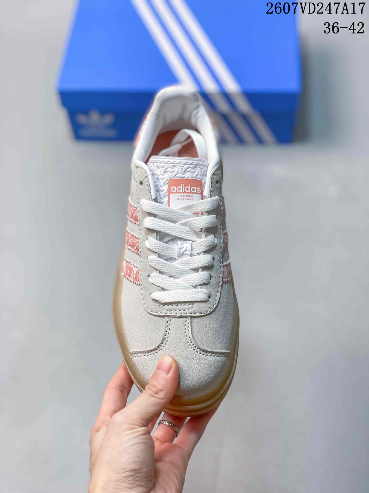adidas Gazelle Bold Platform Sneakers in Light Gray Pink - product image from the listing.