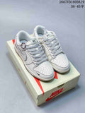Nike Dunk Low Retro Custom Sneakers in White and Navy - product image from the listing.
