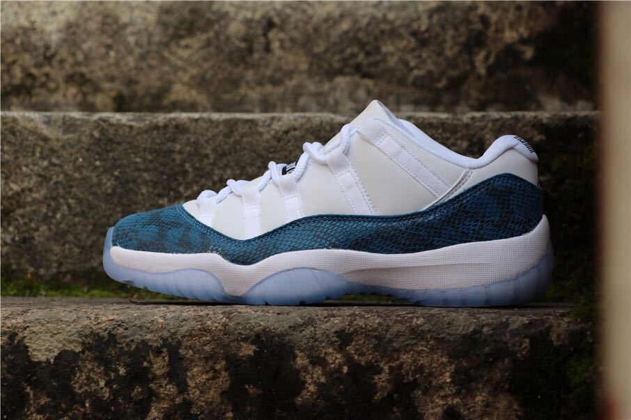 Navy Snakeskin Sneakers - Air Jordan 11 Low - product image from the listing.