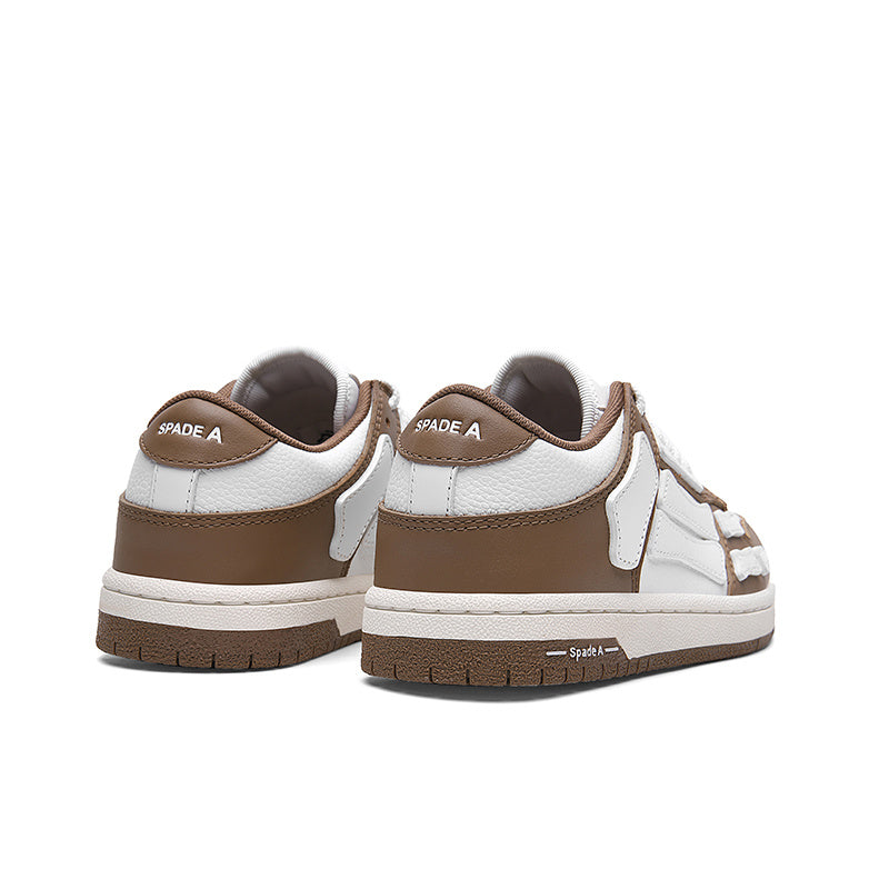 Spade A Low-Top Sneakers in Coffee in Brown and White MFS003-281 - product image from the listing.