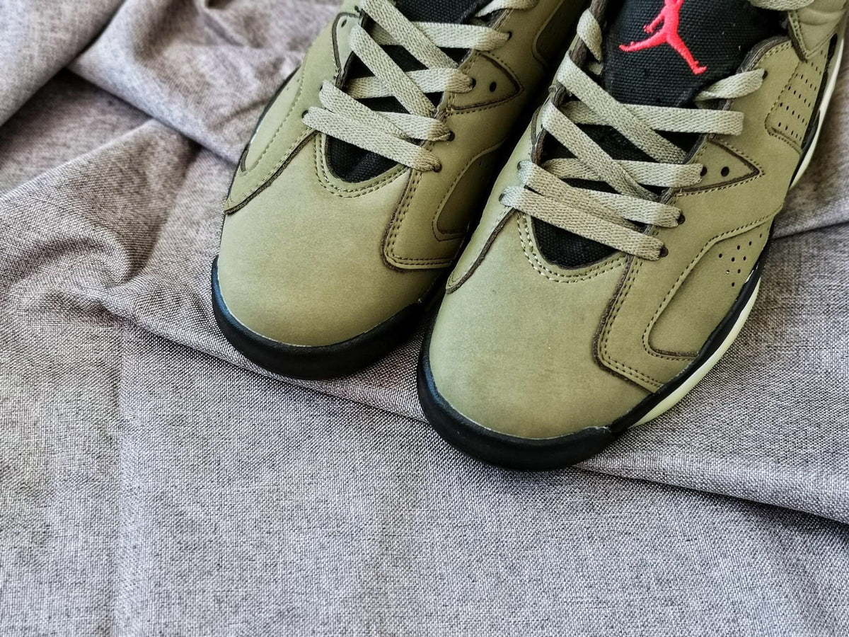 Jordan 6 TS 3M High-Top Sneakers in Olive - product image from the listing.
