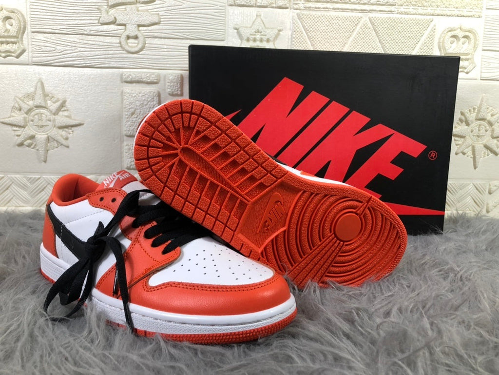 Nike Air Jordan 1 Low Sneakers in White Orange CZ0790-801 - product image from the listing.