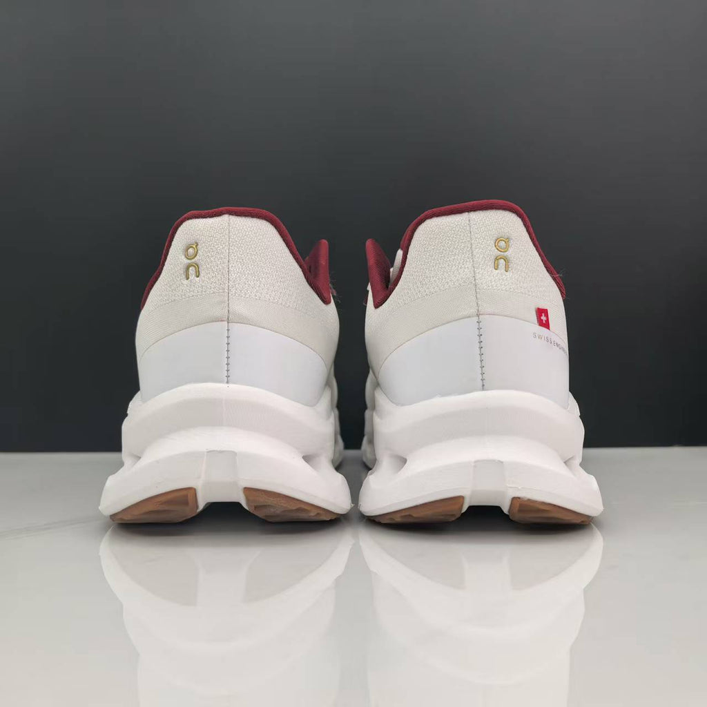 Ivory and Burgundy On Cloudmonster 2 Sneakers - product image from the listing.