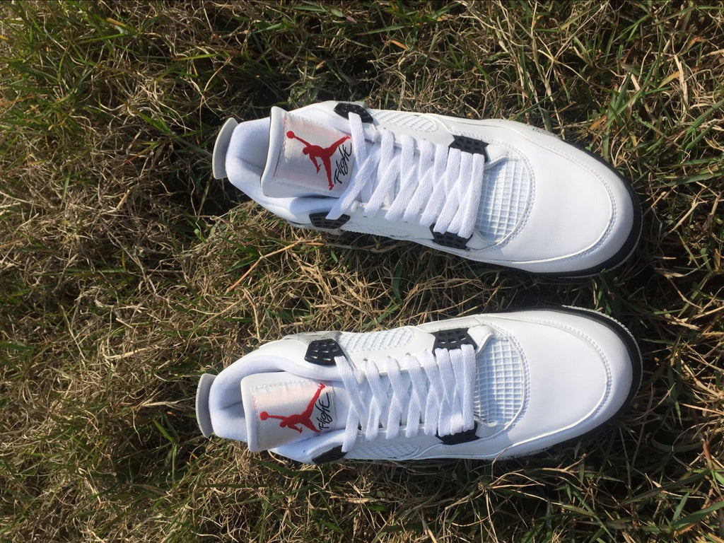 Men's Jordan 4 Retro White Cement Sneakers - product image from the listing.