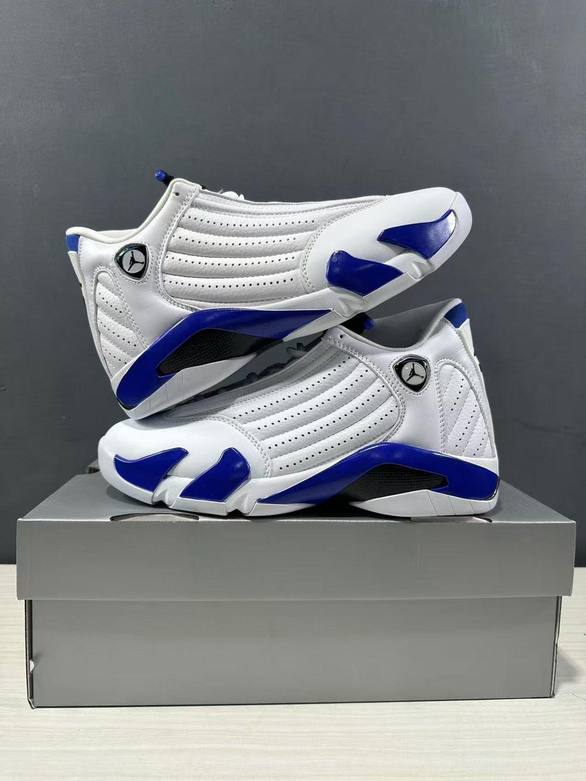 Air Jordan 14 Hyper Royal White Blue 487471-104 - product image from the listing.