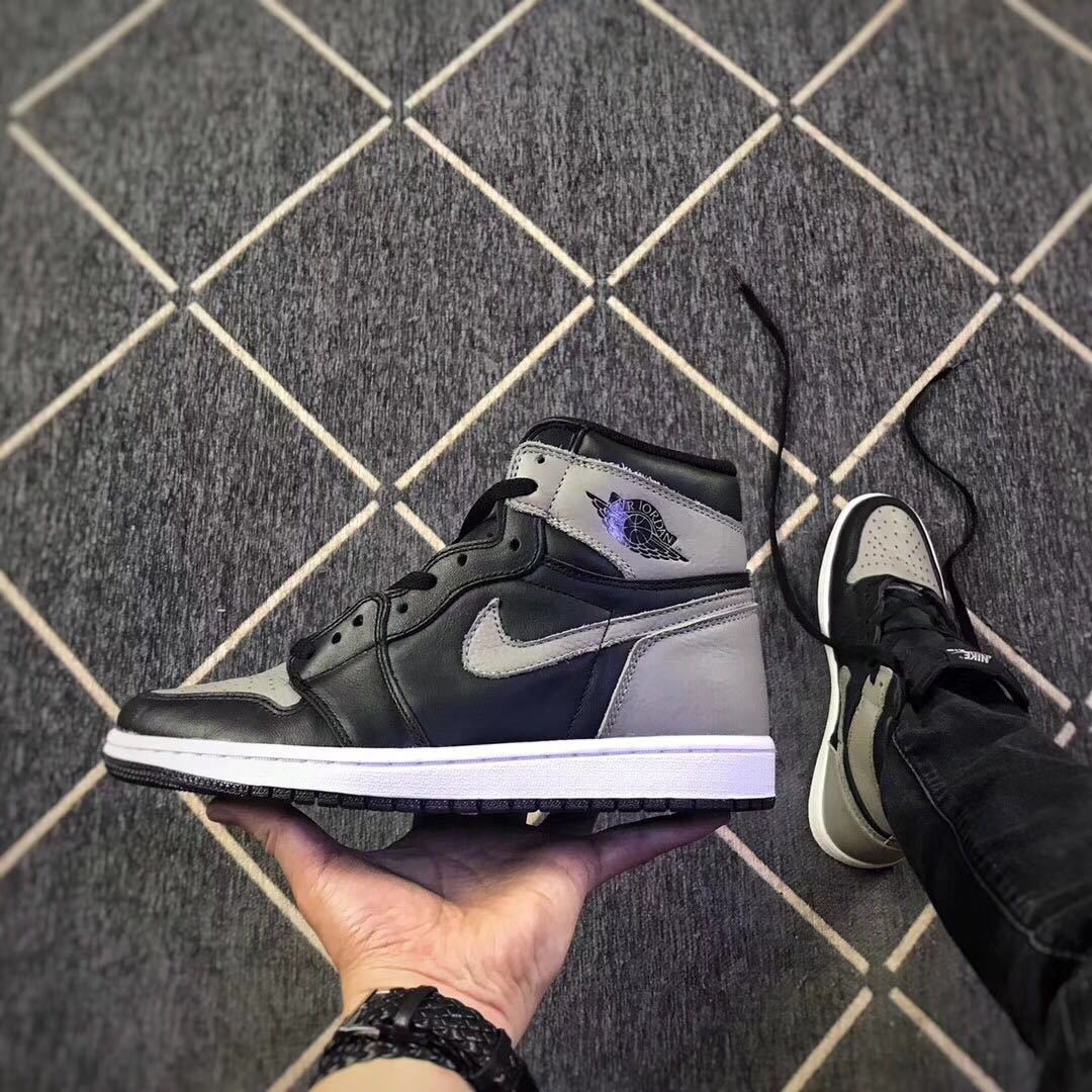 Air Jordan 1 High Shadow Sneakers in Black and Grey - product image from the listing.