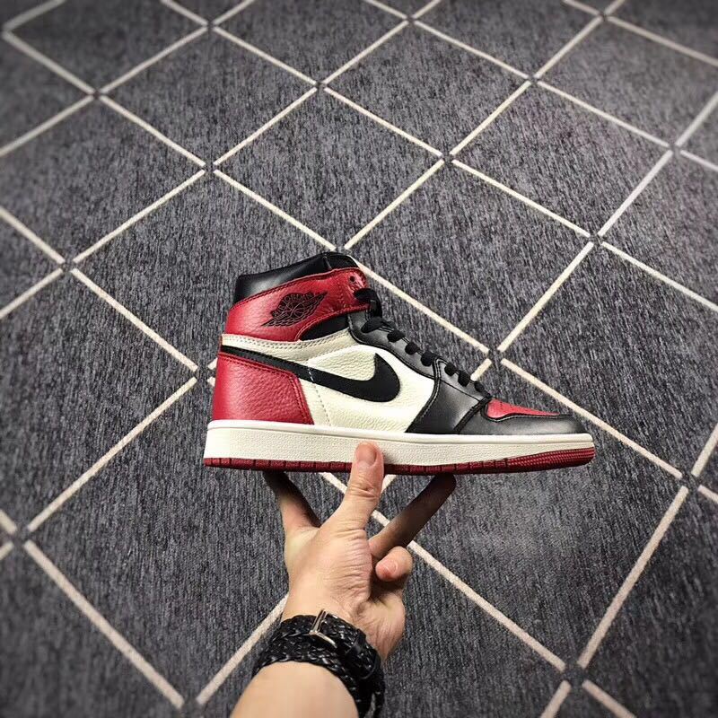 Black Red Toe Sneakers - Air Jordan 1 High - product image from the listing.