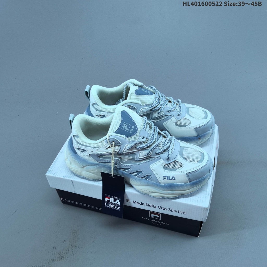 FILA FERN Low-Top Sneakers in White and Blue F12M622118FSP - product image from the listing.