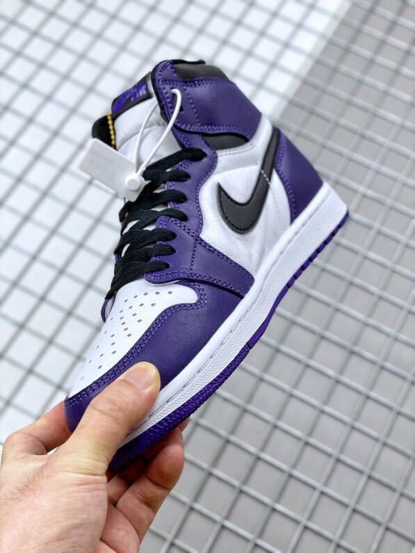 Air Jordan 1 High OG Court Sneakers in Purple 555088-500 - product image from the listing.