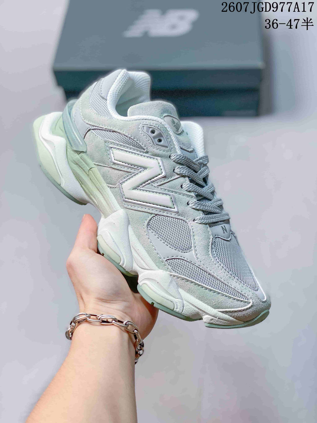 New Balance 9060 Mint Gradient Mesh Trainers 07JGD977A - product image from the listing.