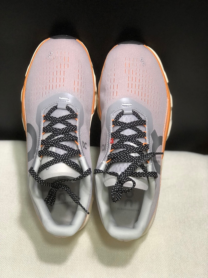 On Cloudmonster 2 Running Shoes, in Gray and Peach - product image from the listing.