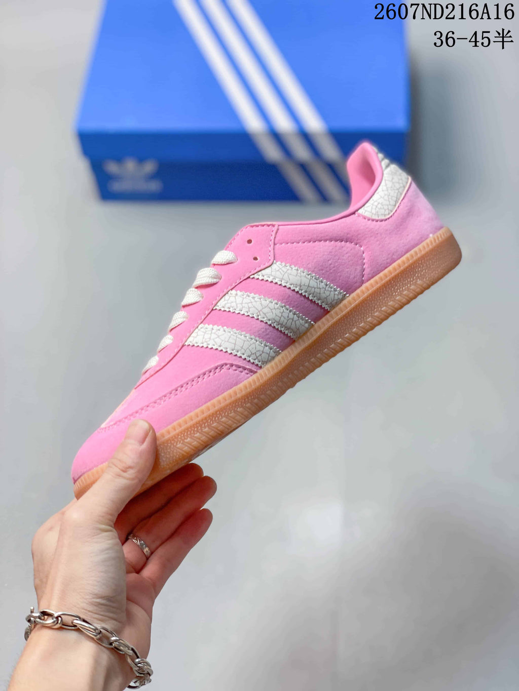 adidas Originals Samba OG Sneakers in Pink White Gum 2607ND216A16 - product image from the listing.