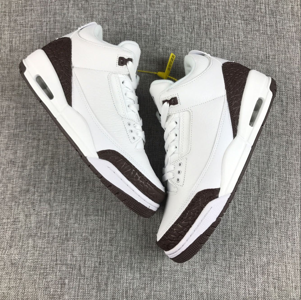 Air Jordan 3 Retro Sneakers in Mocha White and Brown - product image from the listing.