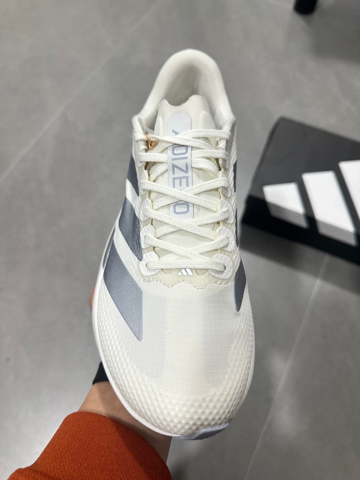 adidas Adizero JR2028 Running Shoes in White Silver - product image from the listing.