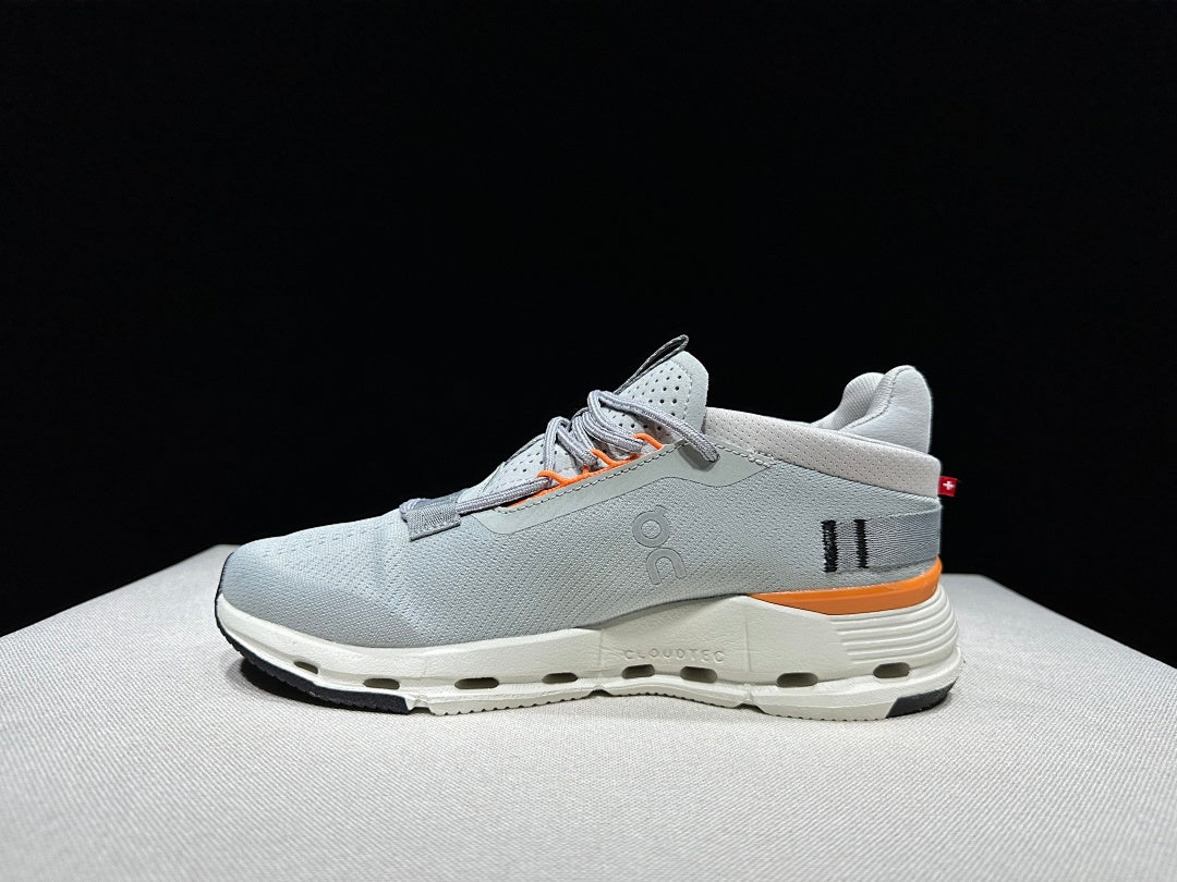 On Cloudnova 2 Sneakers in Gray and Orange - product image from the listing.