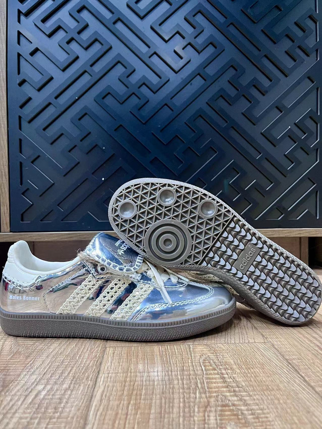 adidas x Wales Bonner Samba Low-Top Sneakers in Silver - product image from the listing.