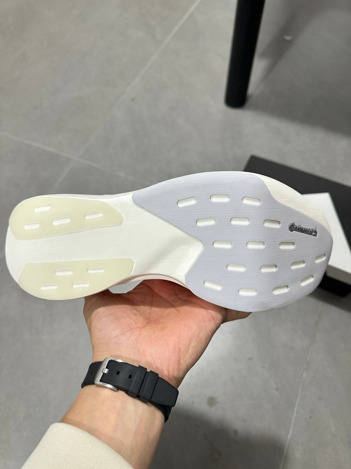 Adidas Adizero EVO SL Running Shoes in White Orange - product image from the listing.