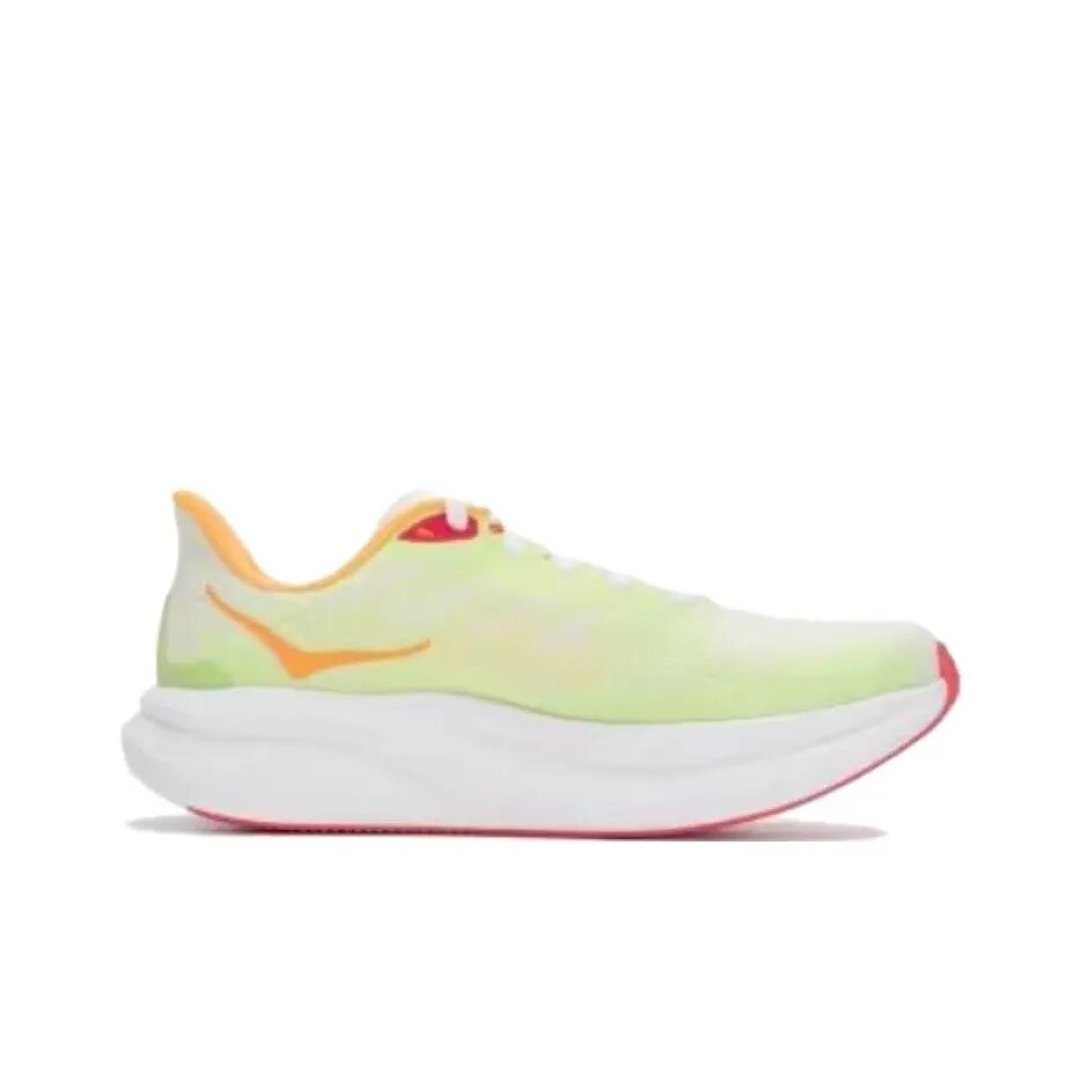 White and Lime HOKA Road Running Shoes - product image from the listing.