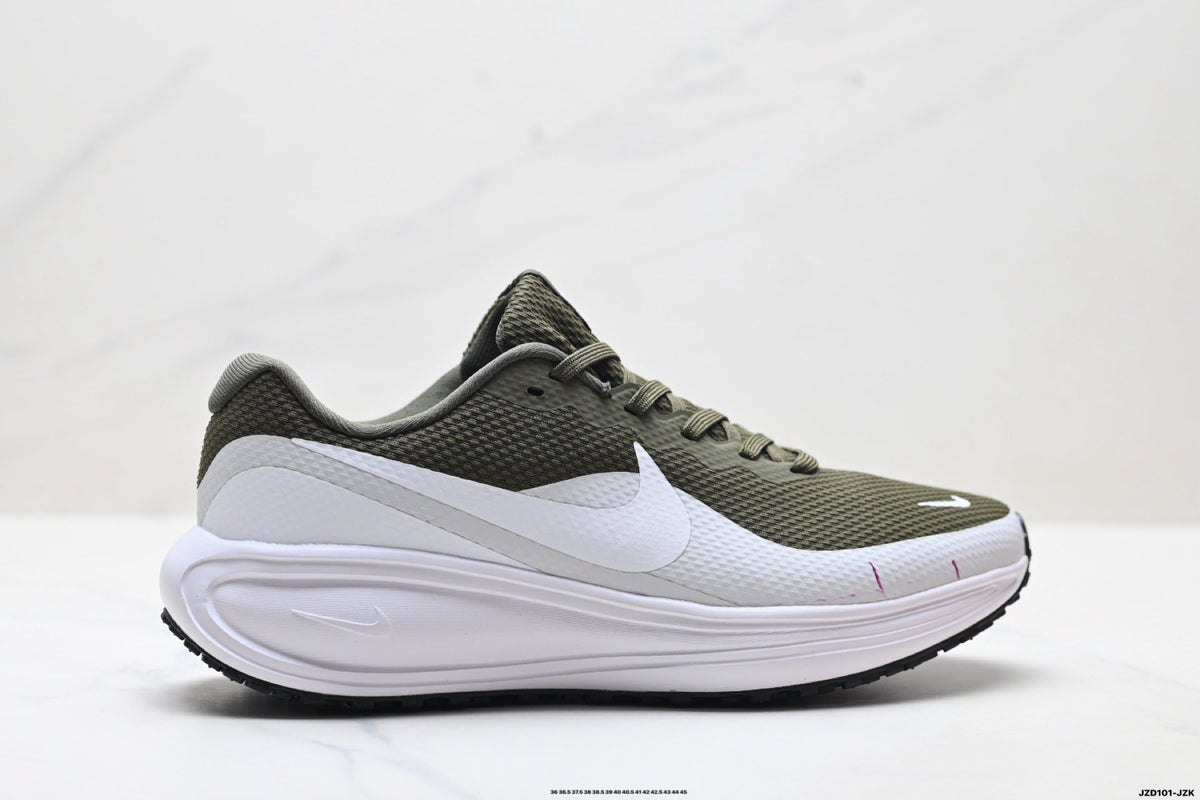 Nike Revolution 8 Running Shoes in Olive Green and White - product image from the listing.
