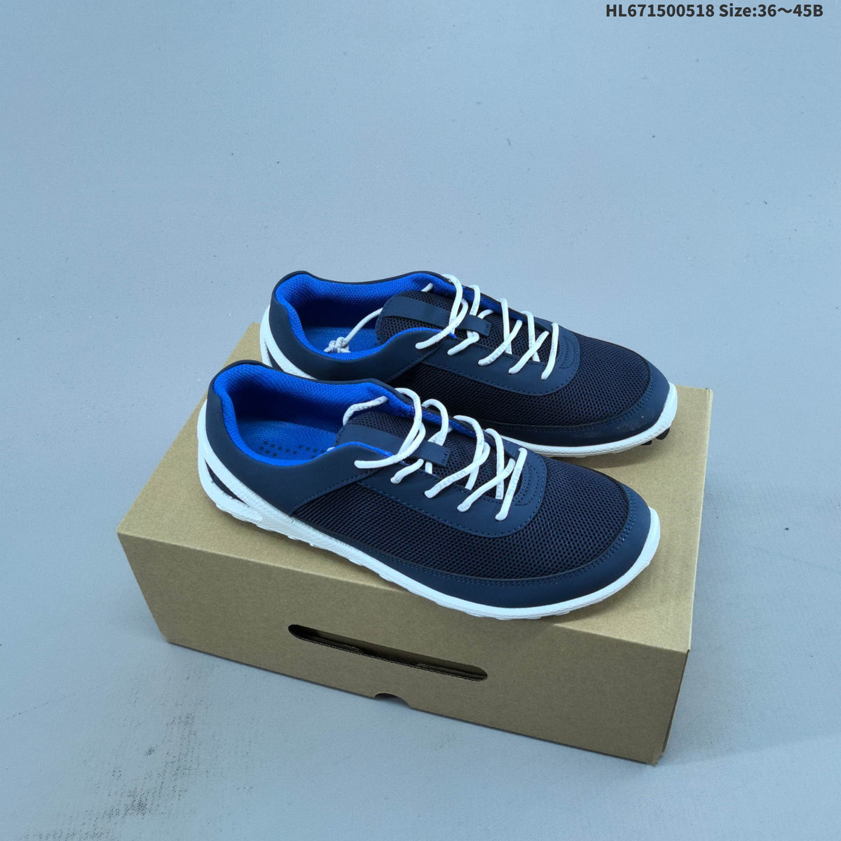 ECCO HL671500518 Navy Mesh Lace-Up Trainers - product image from the listing.