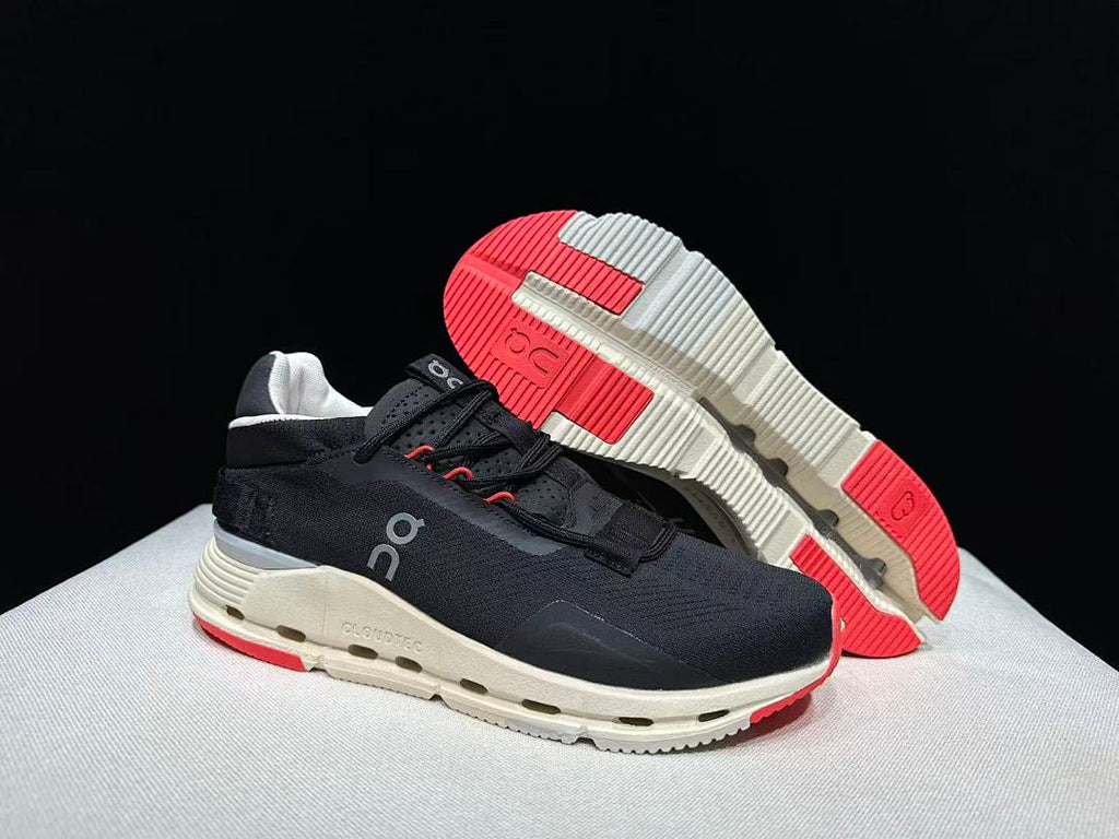 On Cloudnova 2 Sneakers in Black and Red - product image from the listing.