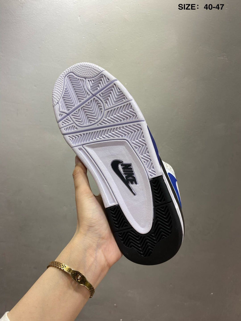 Nike Air Flight 89 Sneakers in White and Royal Blue - product image from the listing.