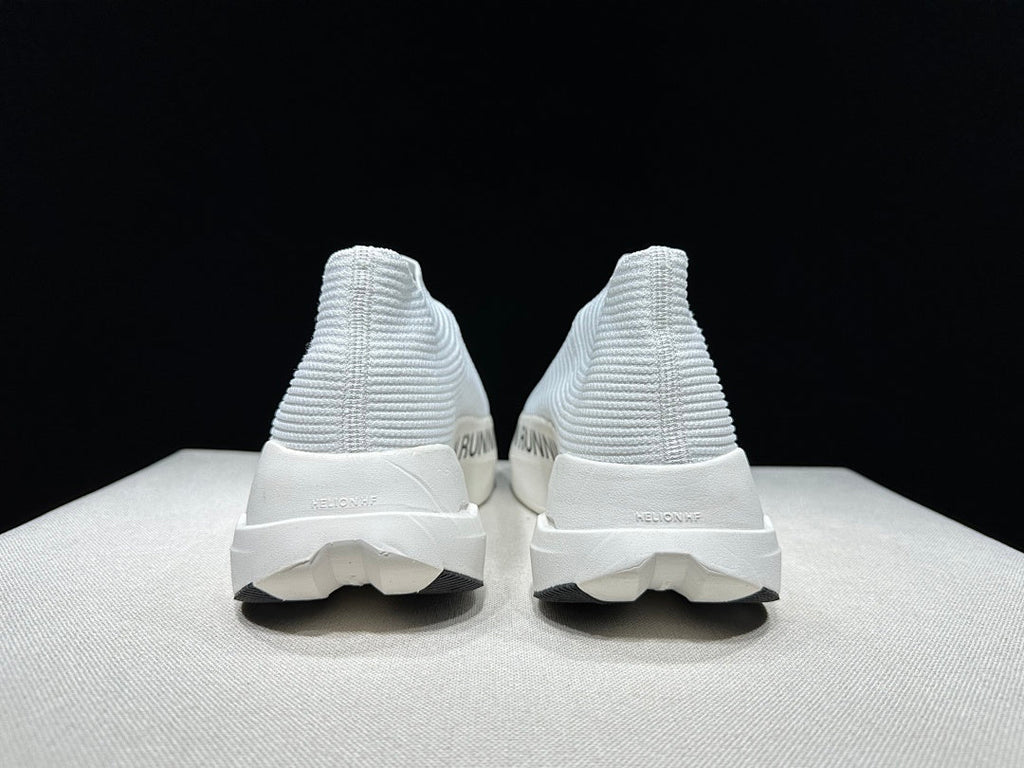On Cloudboom Strike LS Running Shoes in White Black - product image from the listing.