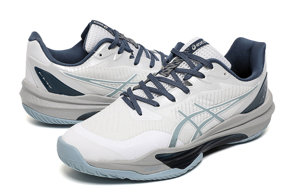 ASICS Sky Elite FF 3 Indoor Court Shoes in White Blue - product image from the listing.