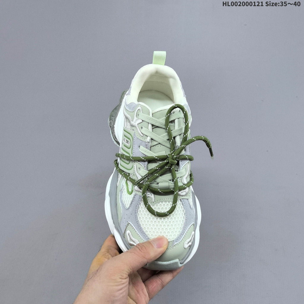 Green and White GGCC Low-Top Chunky Sneakers - product image from the listing.