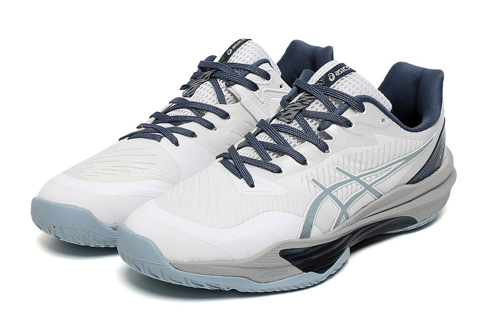 ASICS Sky Elite FF 3 Indoor Court Shoes in White Blue - product image from the listing.