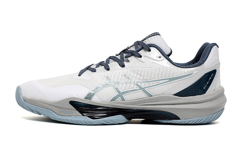 ASICS Sky Elite FF 3 Indoor Court Shoes in White Blue - product image from the listing.
