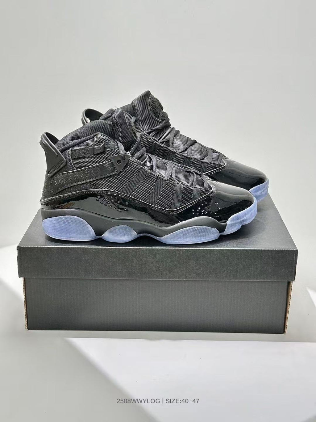 Jordan 6-4 High-Top Sneakers in Black - product image from the listing.
