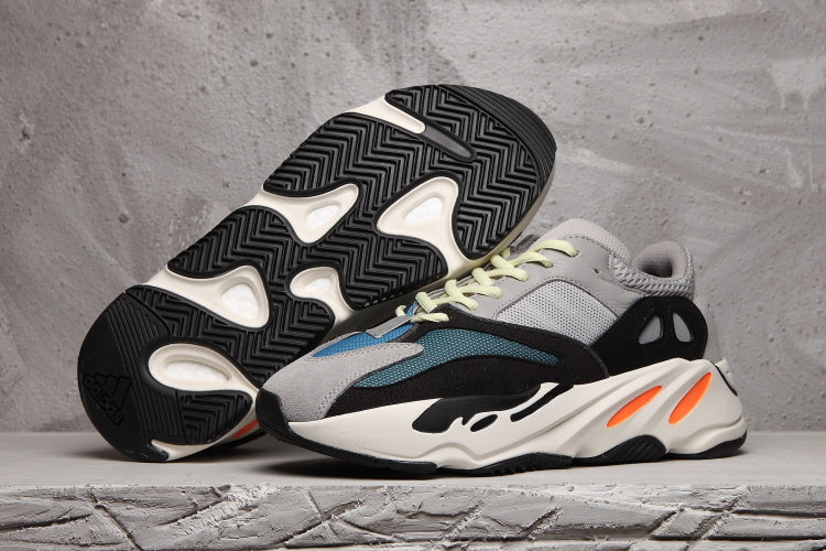 Men's Adidas 700 Sneakers in Gray, Black and Orange - product image from the listing.
