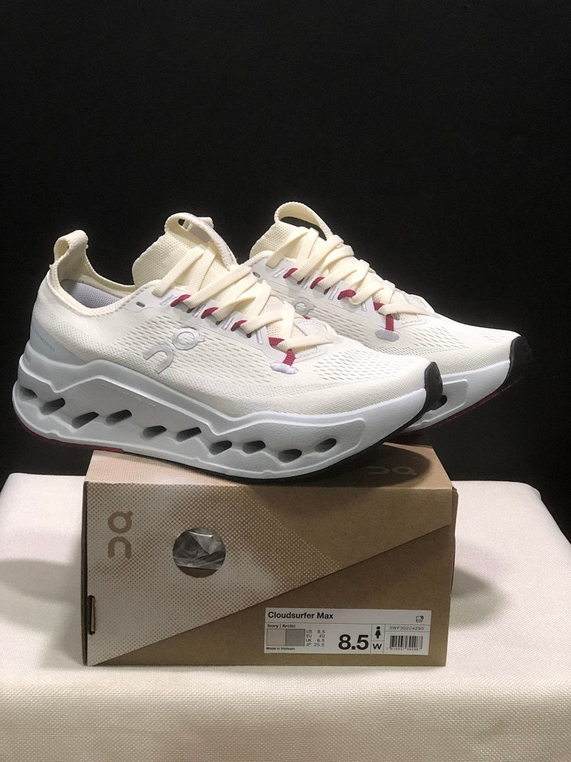On Cloudsurfer Max Running Shoes in Ivory - product image from the listing.