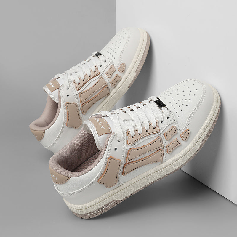 White and Beige AMIRI Low-Top Sneakers - product image from the listing.