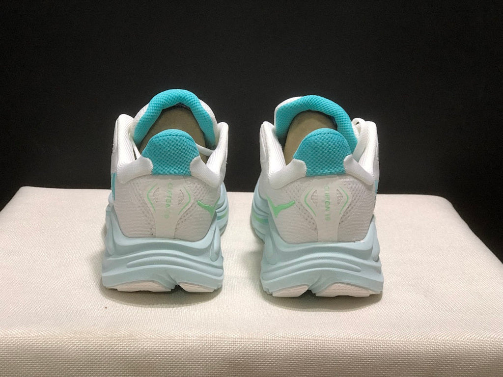 HOKA Clifton 10 Running Shoes, in White Aqua - product image from the listing.
