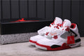 Air Jordan 4 Retro White Red Black Sneakers - product image from the listing.