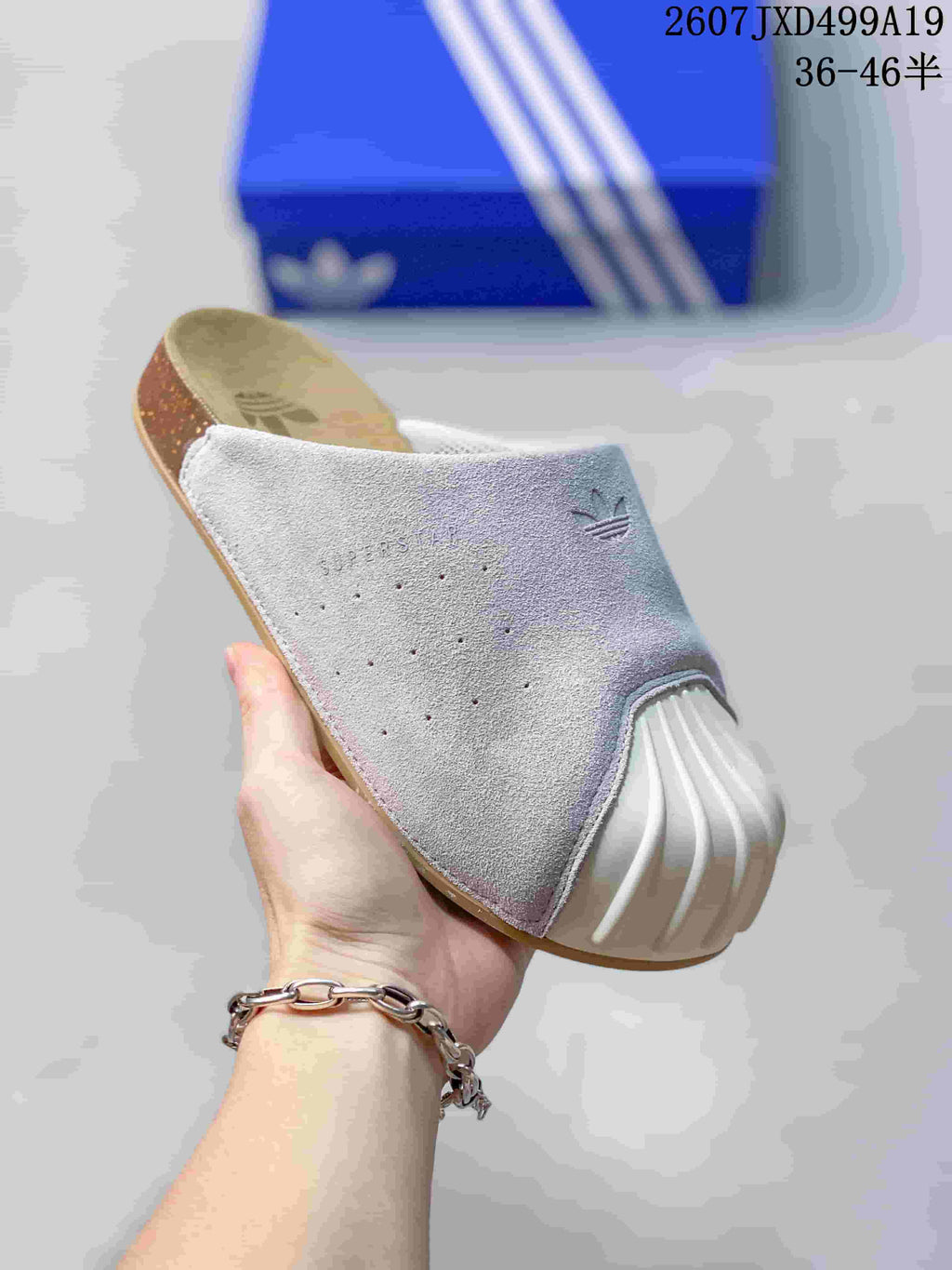 adidas Adimule Mule Slides in Grey and Pink 2607JXD499A19 - product image from the listing.